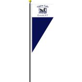 Spike flag displayed with standard flag on flagpole
