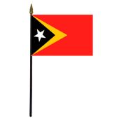 Timor-Leste Stick Flag - 4x6"
