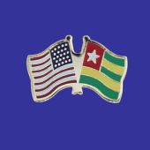 Togo Lapel Pin (Double Waving Flag w/USA)