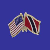 Trinidad & Tobago Lapel Pin (Double Waving Flag w/USA)