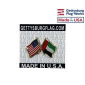 United Arab Emirates Lapel Pin (Double Waving Flag w/USA)