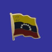 Venezuela (seal design) Lapel Pin (Single Waving Flag)