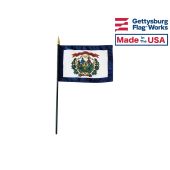 West Virginia State Stick Flag - 4x6"