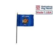 Wisconsin State Stick Flag - 4x6"
