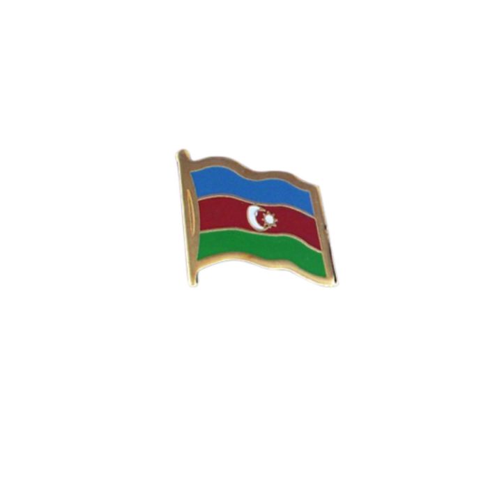 Azerbaijan Lapel Pin (Single Waving Flag)