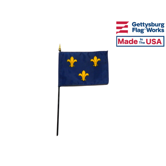 Fleur-de-lis Stick Flag (Blue 3) - 4x6"