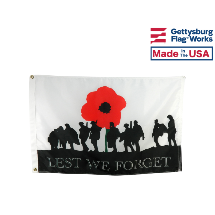 WWI Lest we Forget Poppy Flag 