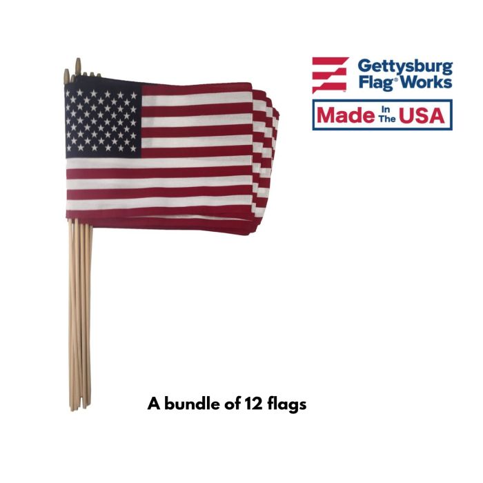AMERICAN STICK FLAG-12X18"-1 DOZEN