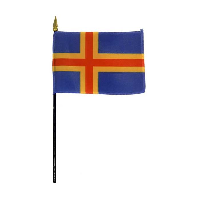 Aland Islands Stick Flag - 4x6"