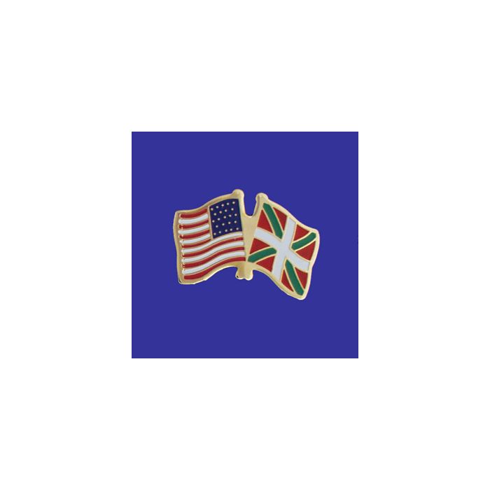 Basque Country Lapel Pin (Double Waving Flag w/USA)