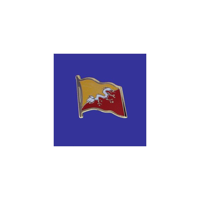 Bhutan Lapel Pin (Single Waving Flag)