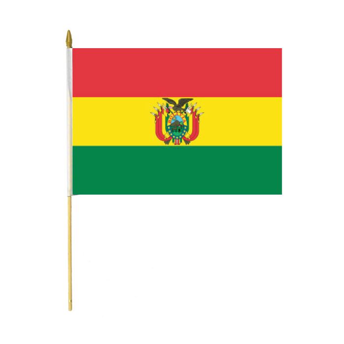 Bolivia Stick Flag (with Seal)