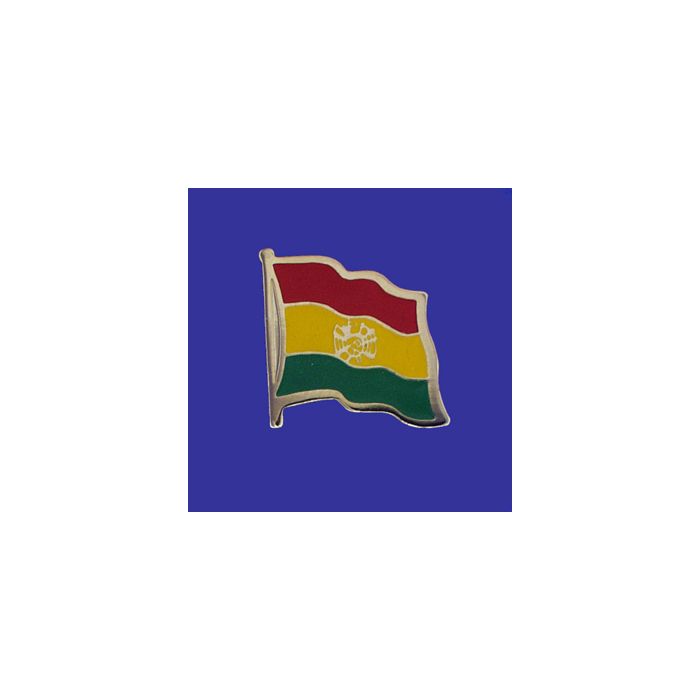 Bolivia (seal design) Lapel Pin (Single Waving Flag)