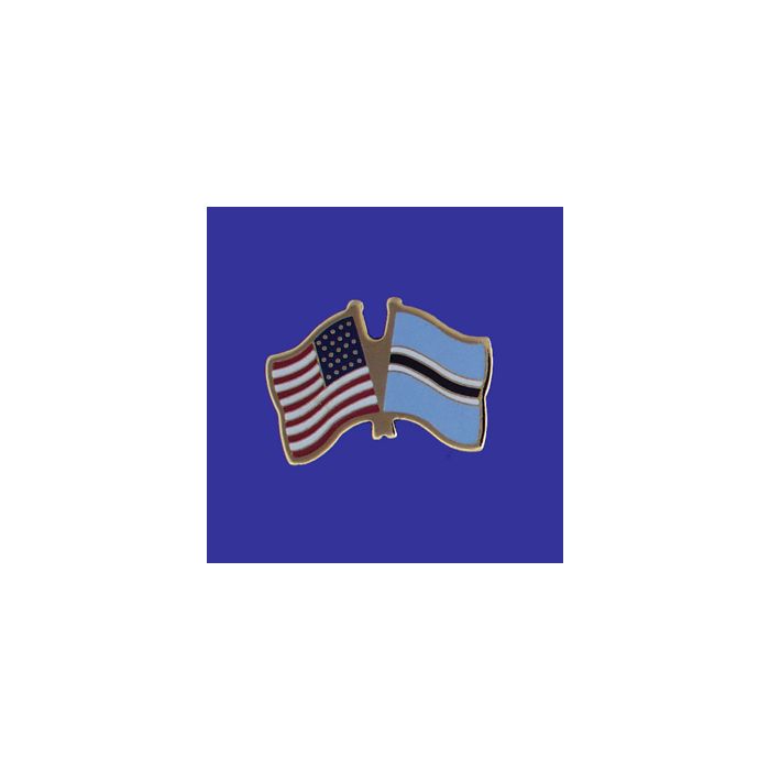 Botswana Lapel Pin (Double Waving Flag w/USA)