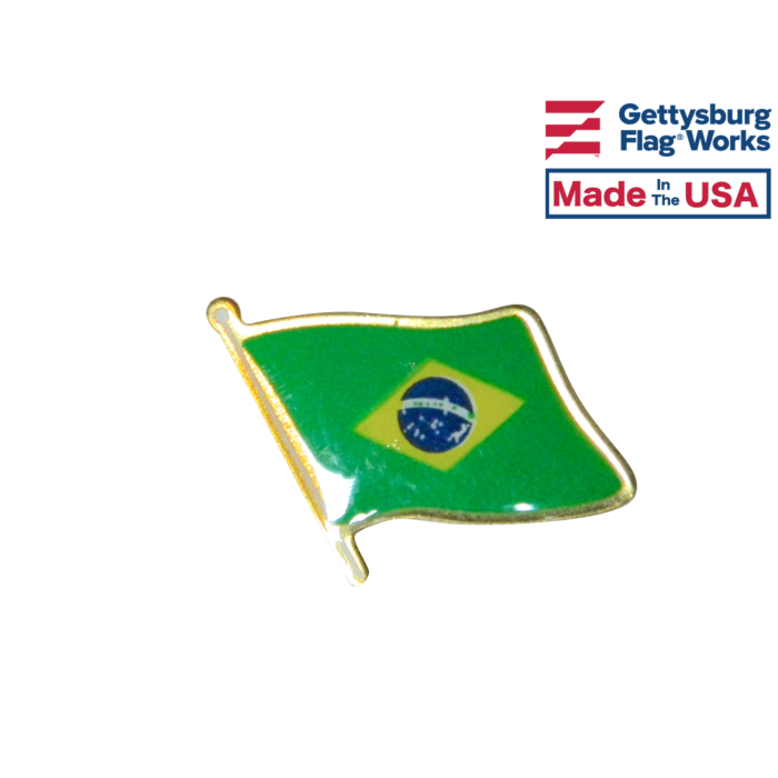 Brazil Lapel Pin (Single Waving Flag)