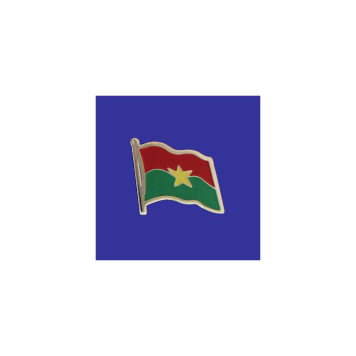 Burkina Lapel Pin (Single Waving Flag)