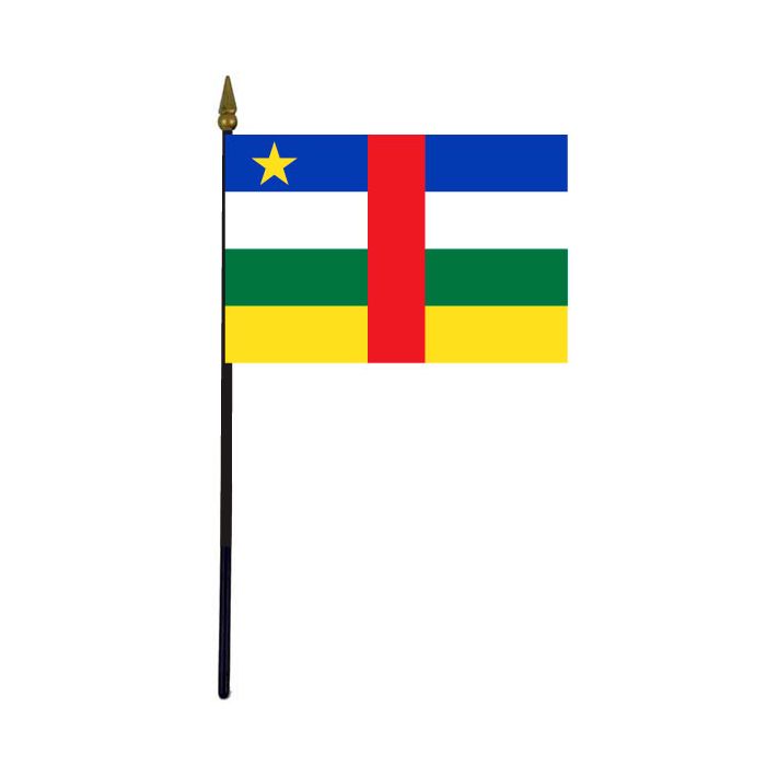 Central African Republic Stick Flag - 4x6"