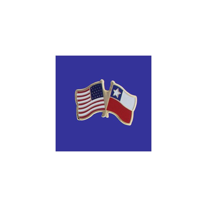 Chile  Lapel Pin (Double Waving Flag w/USA)