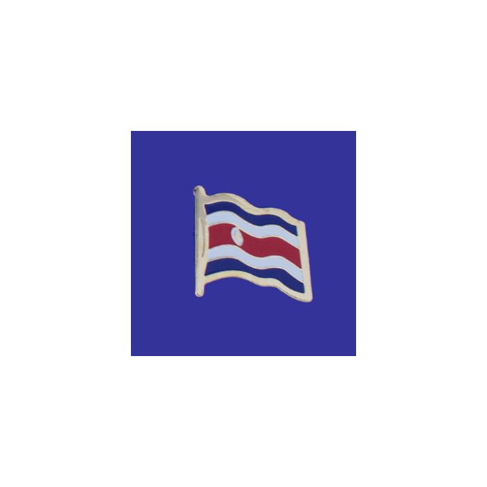 Costa Rica (seal design) Lapel Pin (Single Waving Flag)