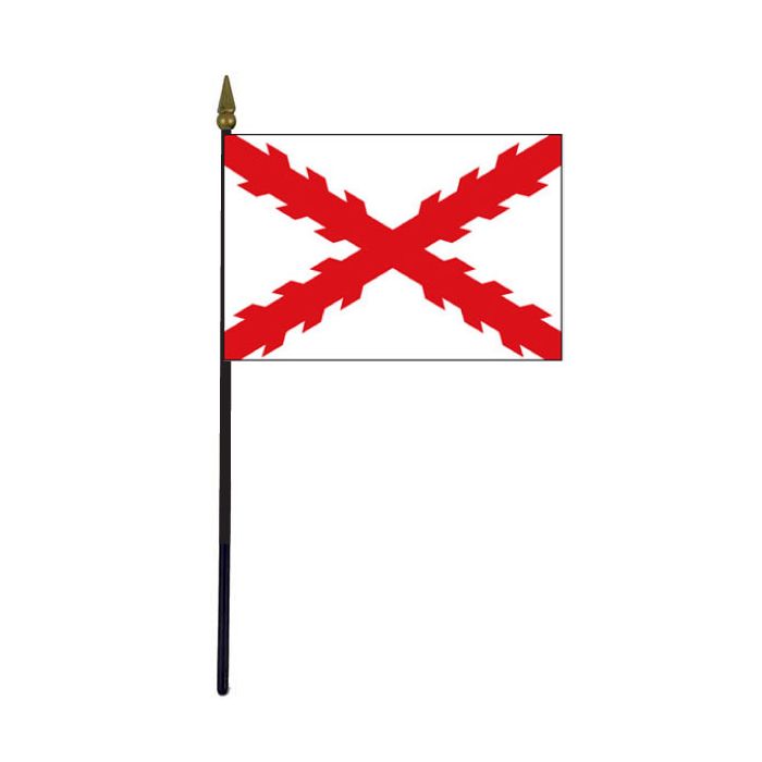 Cross Of Burgundy Stick Flag - 4x6"