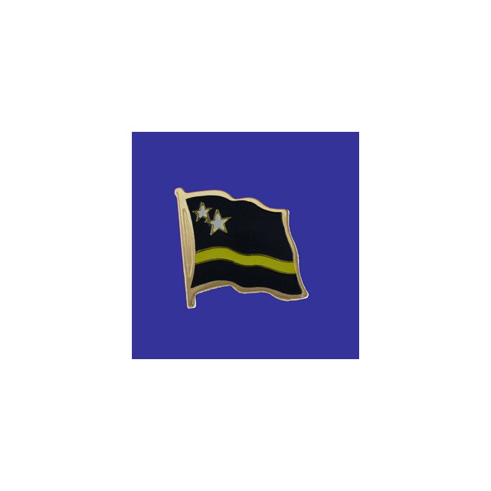 Curacao Lapel Pin (Single Waving Flag)