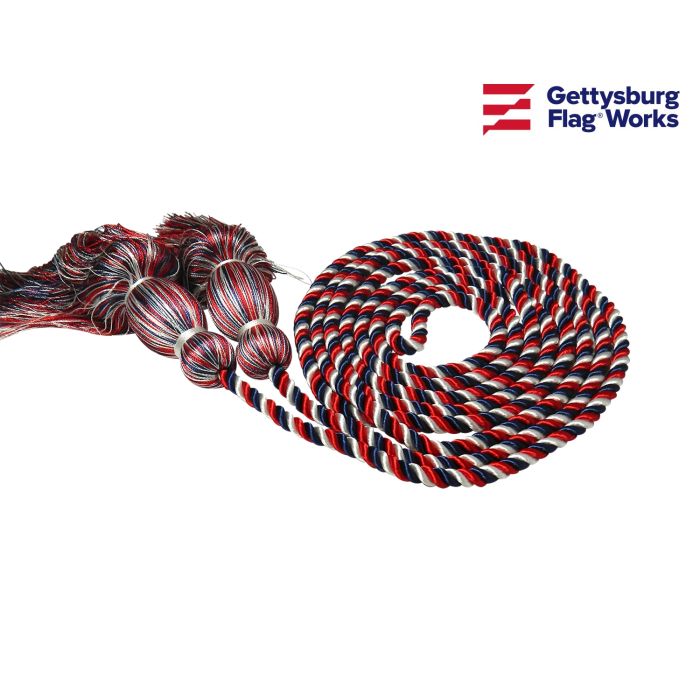 Red, White and Blue Cord & Tassel - For Indoor American Flag