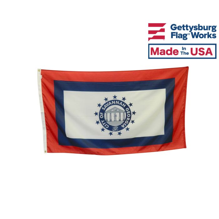 Savannah Flag (Georgia, USA), Header & Grommets - 3x5'