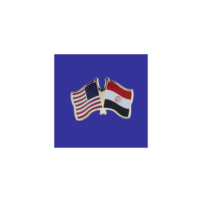 Egypt Lapel Pin (Double Waving Flag w/USA)