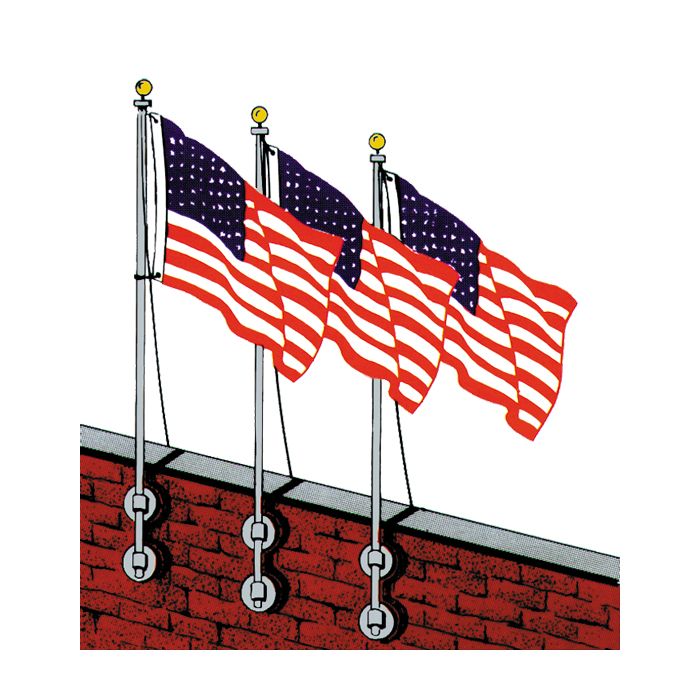 Vertical Wall Flag Pole Set