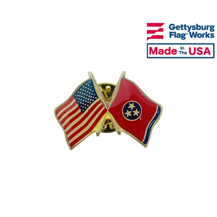 thumbnail image 2 of USA & Canada Friendship Flag Lapel Pin – Made In USA, Gold Plated 2 of 2