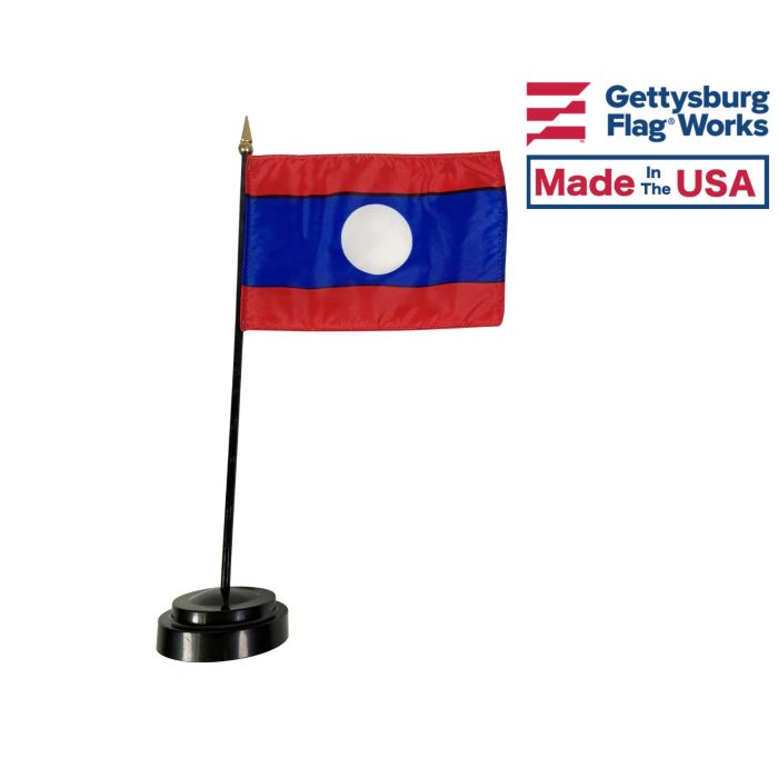 Laos Stick Flag - 4x6"