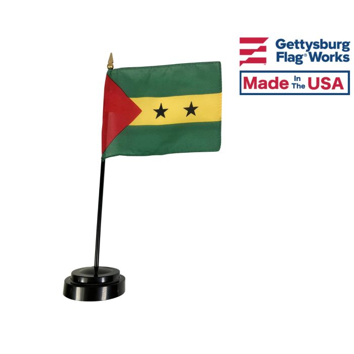 Sao Tome & Principe Stick Flag - 4x6"