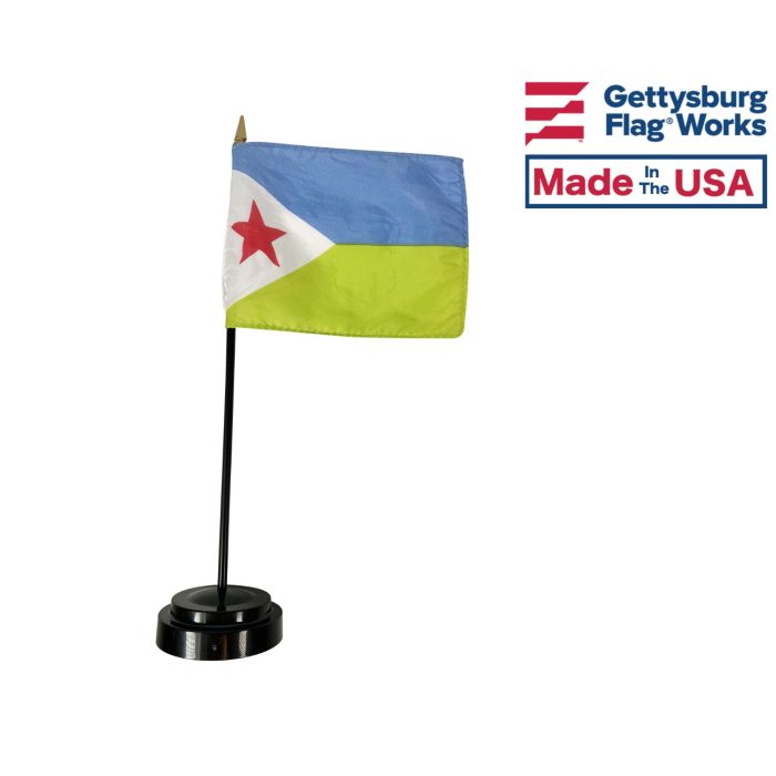 Djibouti Stick Flag - 4x6"
