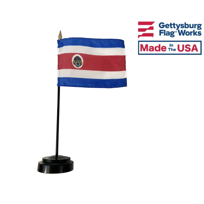 Costa Rica Stick Flag (with Seal)