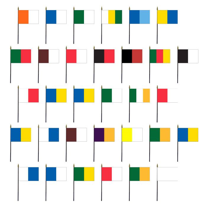 Ireland County Colors Complete Stick Flag Set - 4x6"