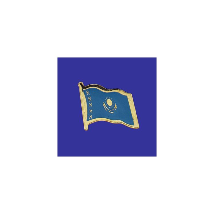 Kazakhstan Lapel Pin (Single Waving Flag)