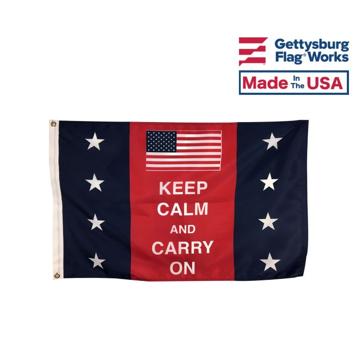 Keep Calm & Carry On Patriotic Flag & Banner