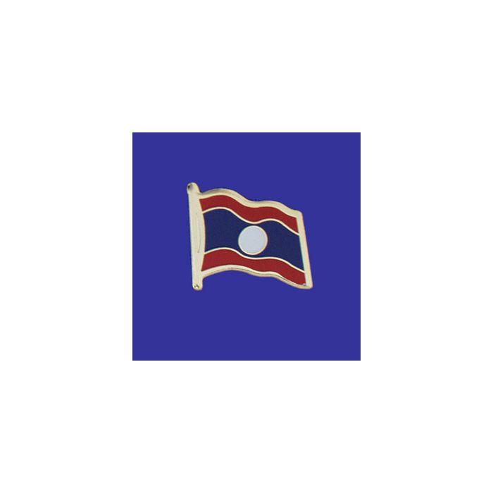 Laos Lapel Pin (Single Waving Flag)