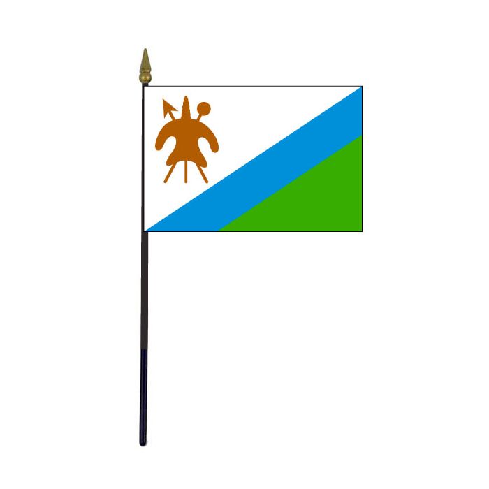 Lesotho Stick Flag (Historical 1987-2006) - 4x6"