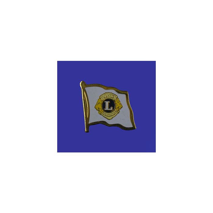 Lions Club Lapel Pin (Single Waving Flag)