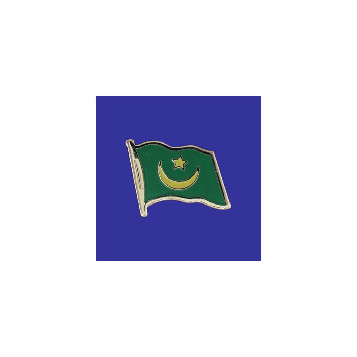 Mauritania Lapel Pin (Single Waving Flag)