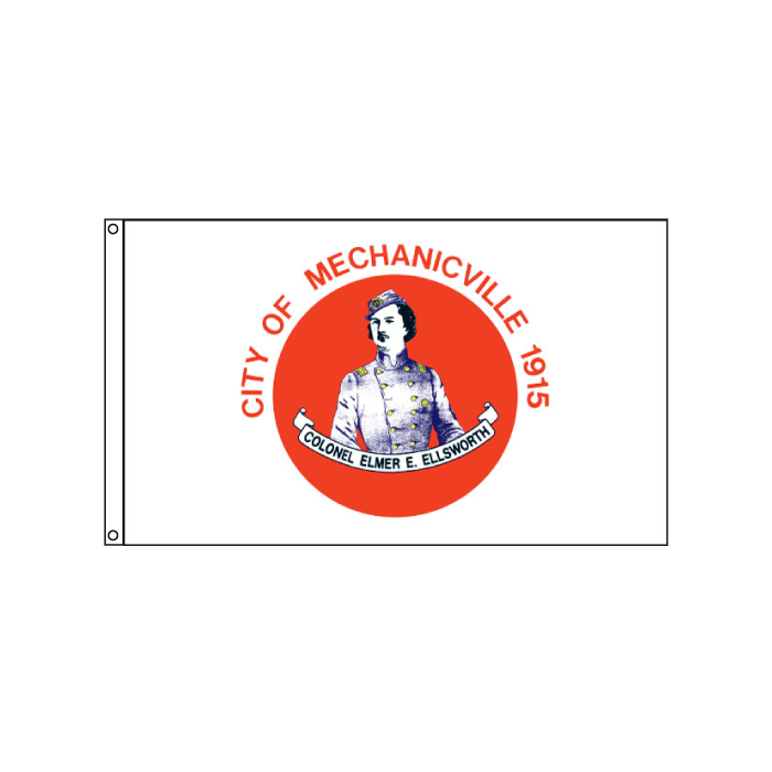 City of Mechanicville Flag (New York, USA), Header & Grommets - 3x5'