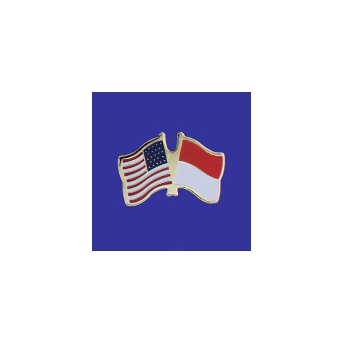 Monaco Lapel Pin (Double Waving Flag w/USA)