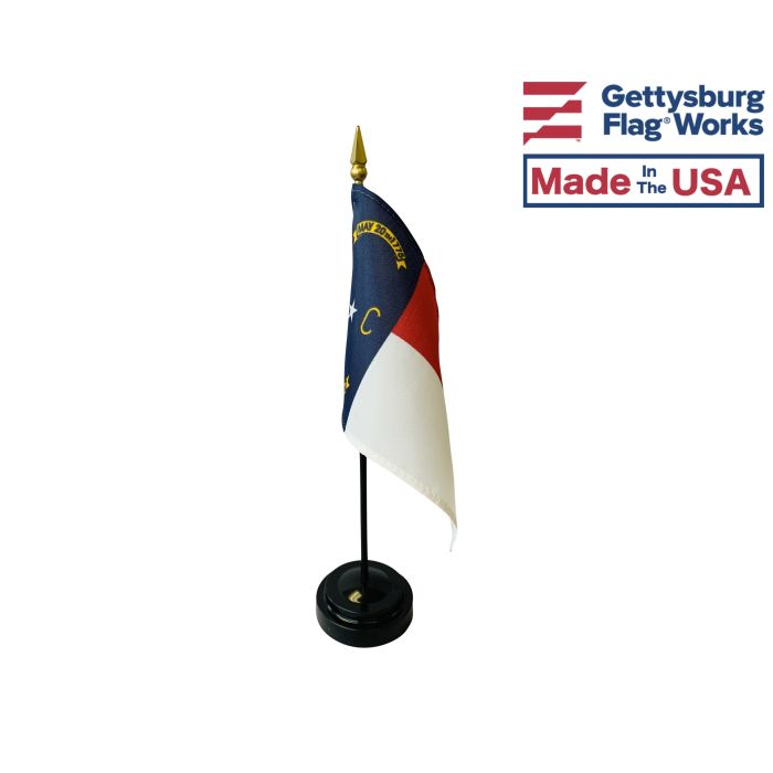 North Carolina State Stick Flag - 4x6"