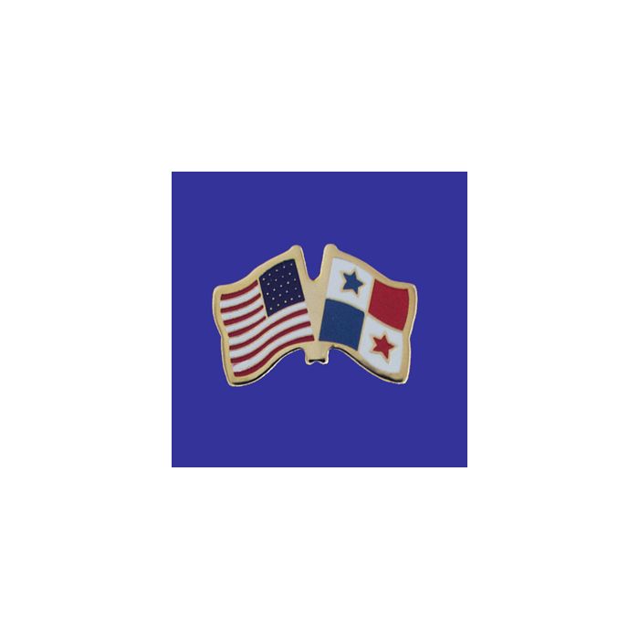 Panama Lapel Pin (Double Waving Flag w/USA)