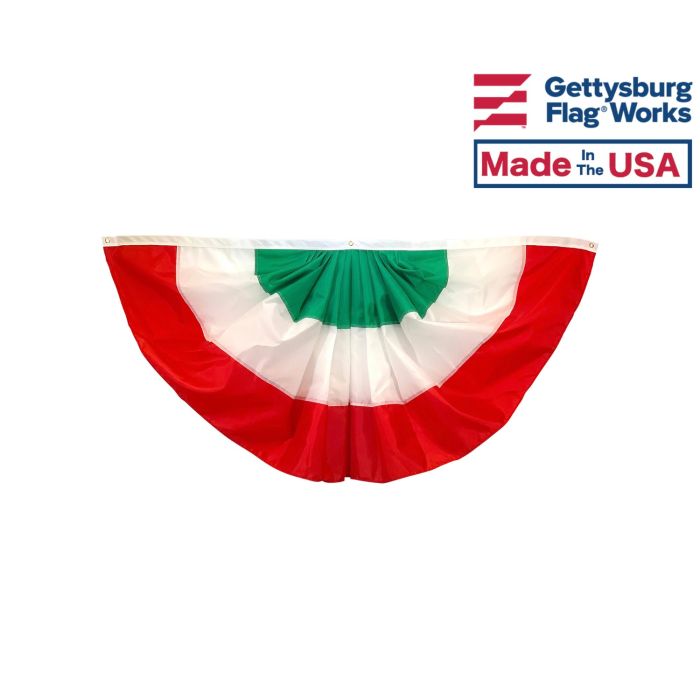 thumbnail image 2 of Italy Fan Bunting Flag – 1.5x5 Feet – 100D Woven Poly Nylon – Grommets – Trade Winds 2 of 6