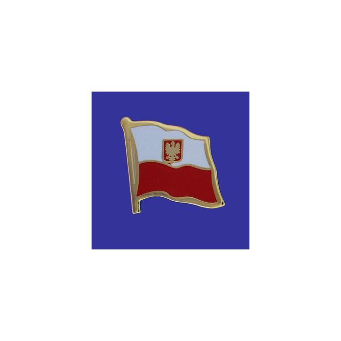 Poland Ancestral Lapel Pin (Single Waving Flag)
