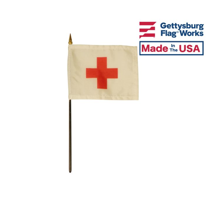 Red Cross Stick Flag