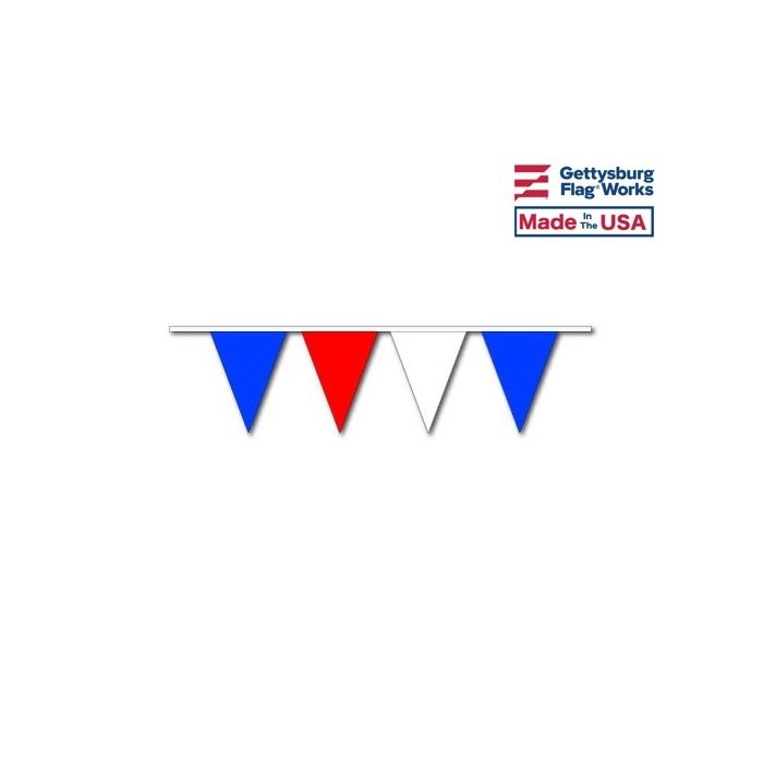 Patriotic Red/White/Blue Triangle Pennant Strings - 12x18" Pennant Size