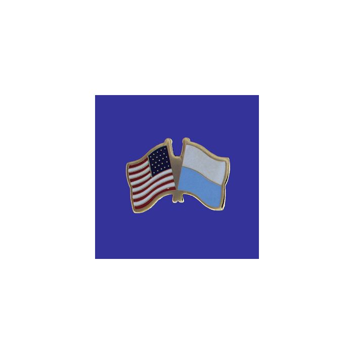 San Marino Lapel Pin (Double Waving Flag w/USA)